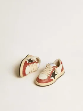 Ball Star Junior in nappa with black star and red leather inserts
