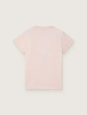 Journey T-shirt for girls in pink cotton jersey with digital mascot print