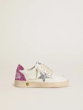 Junior Ball Star with silver glitter star and pink glitter heel tab
