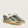 Women's Ball Star LAB in green suede with silver leather star and black suede heel tab