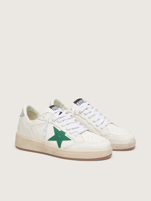Men's Ball Star with green leather star and metallic leather heel tab
