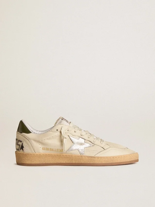Men's Ball Star with silver leather star and green leather heel tab