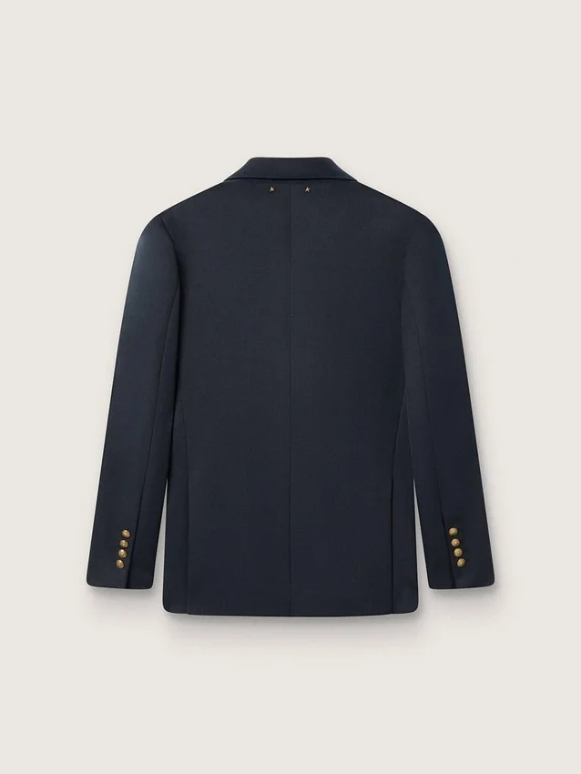Men's double-breasted blazer in dark blue
