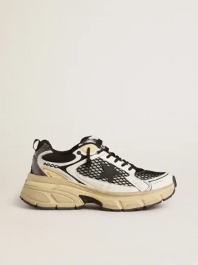 Men’s Lightstar in white leather and black mesh with black TPU star