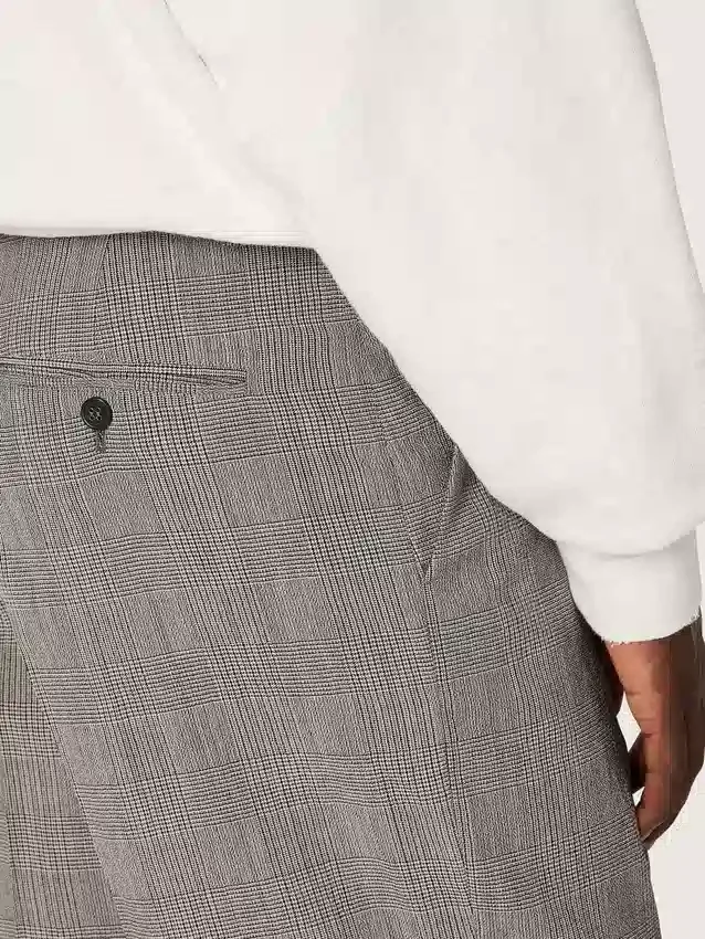 Men’s slim-fit pants in gray Prince of Wales check