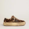 Women's Space-Star shoes in animal-print pony skin with shearling lining