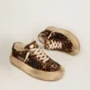Women's Space-Star shoes in animal-print pony skin with shearling lining
