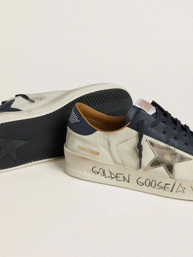 Men's Stardan in nubuck with metallic leather star and blue nappa heel tab