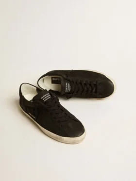 Men’s Super-Star in black nubuck with perforated star and black nubuck heel tab
