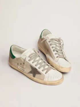 Men’s Super-Star in light silver mesh with gray star