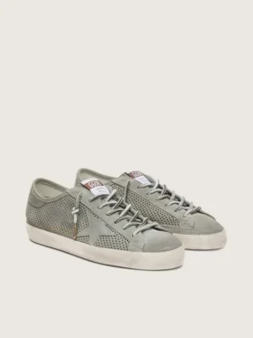 Men’s Super-Star LTD in green perforated suede with matching suede star