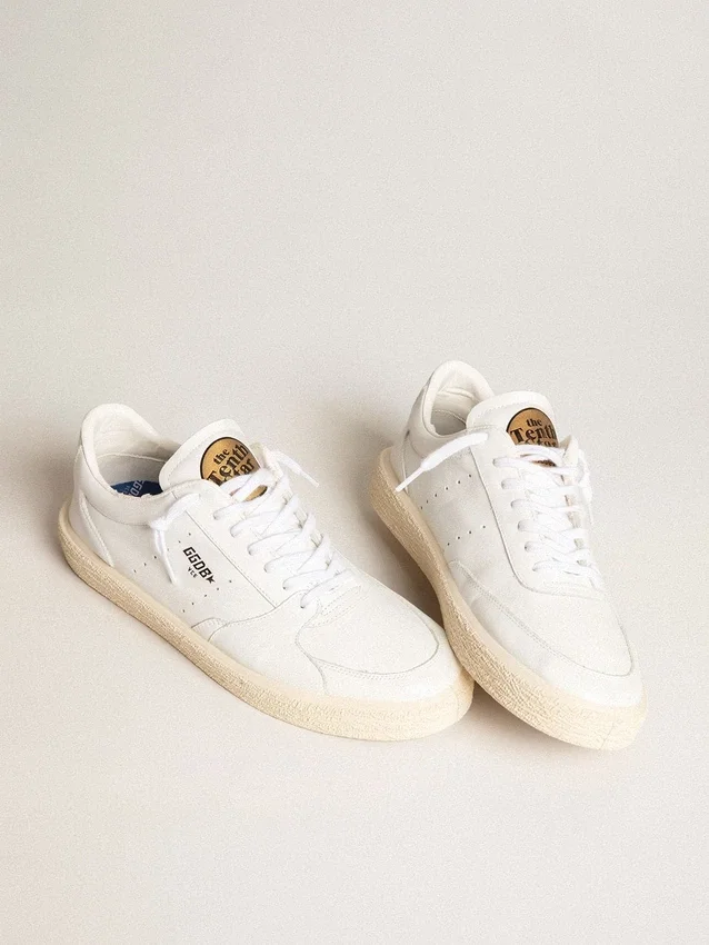 Men's Tenth Star in white leather