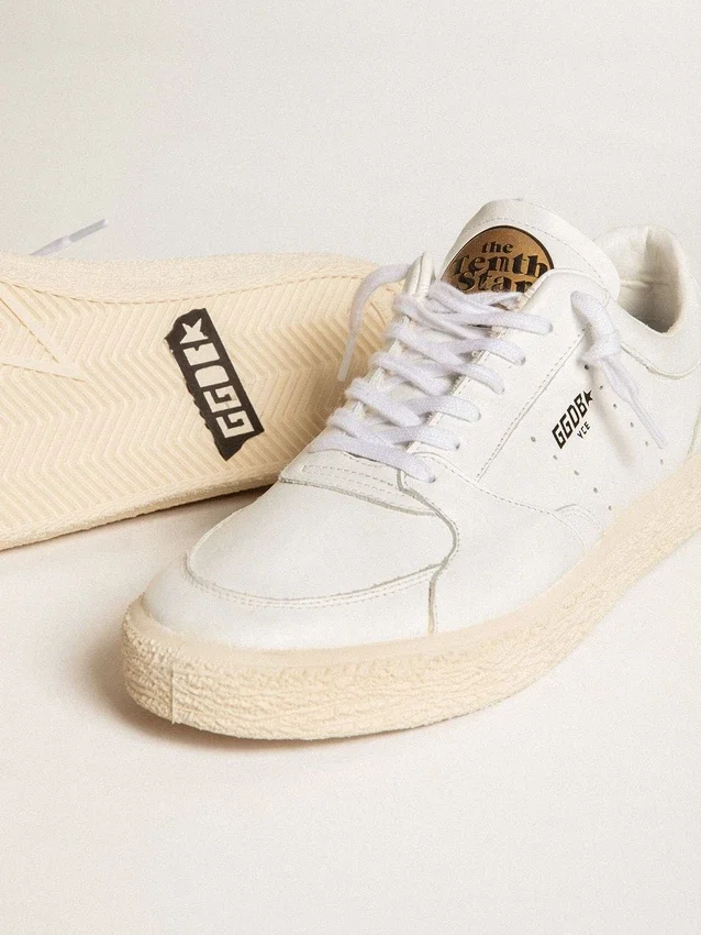 Men's Tenth Star in white leather