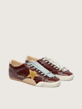 Men’s True-Star in burgundy naplak with suede star and silver nappa heel tab