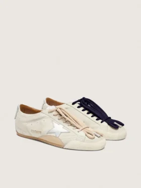 Men’s True-Star in light gray suede with metallic silver star and heel tab