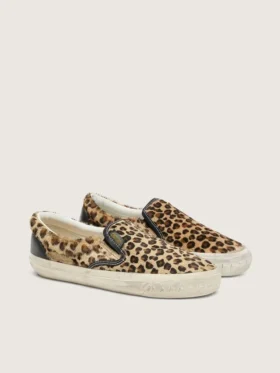 Men’s VCE Penstar in leopard-print pony skin with black leather heel tab