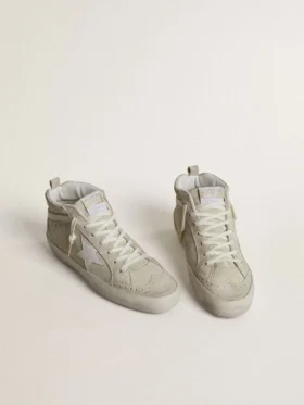 Mid Star in light gray suede with white leather star