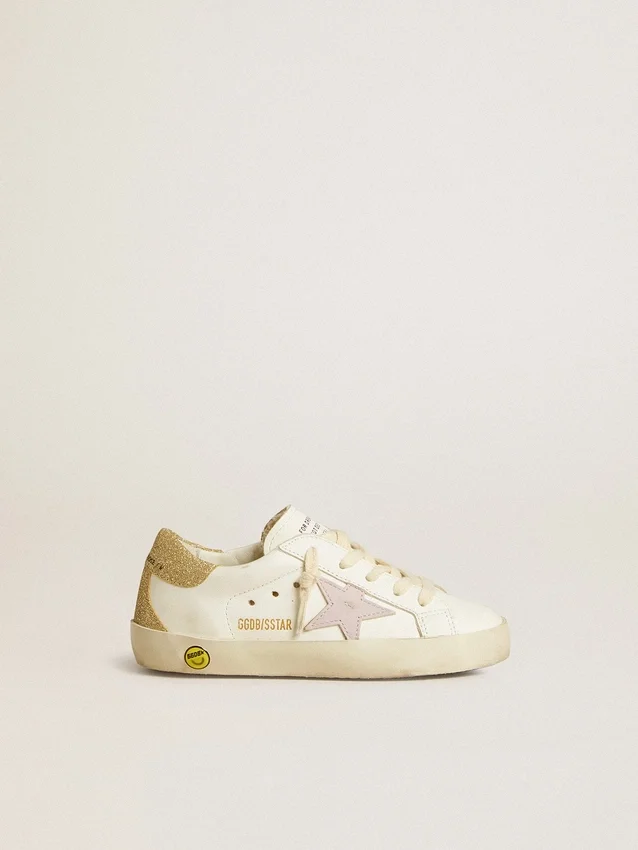 Super-Star Junior with lilac leather star and glitter heel tab