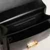 Venezia Bag in black boarded leather with multicolored scarf
