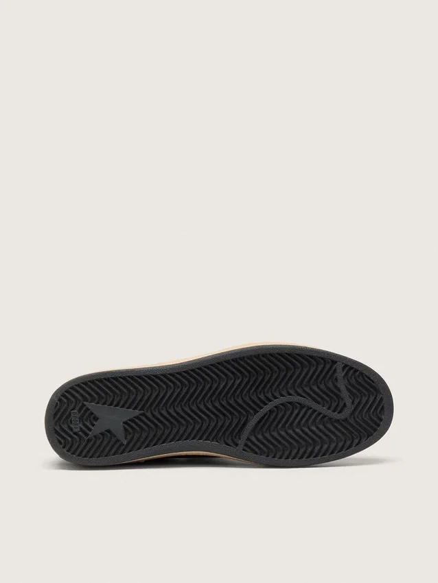 Women’s Ball Star in black nappa with black glitter star and suede heel tab