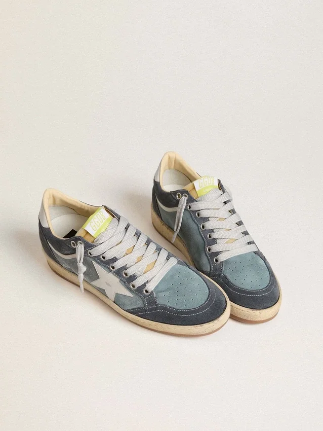 Women's Ball Star LTD in light blue suede with milk-white leather star and heel tab