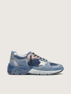 Women’s Dad-Star in denim-blue suede with silver leather star