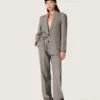 Women’s oversized pants in gray Prince of Wales check