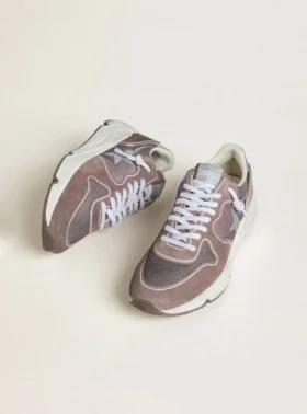 Women’s Running Sole in lavender nylon and suede with printed star and silver leather heel tab