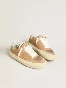 Women’s Space-Star Cube in tobacco suede with perforated star