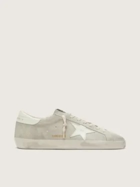Women’s Super-Star in light gray suede with white leather star