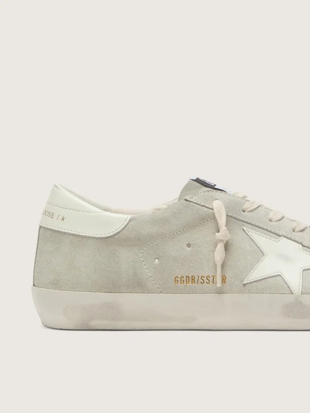 Women’s Super-Star in light gray suede with white leather star