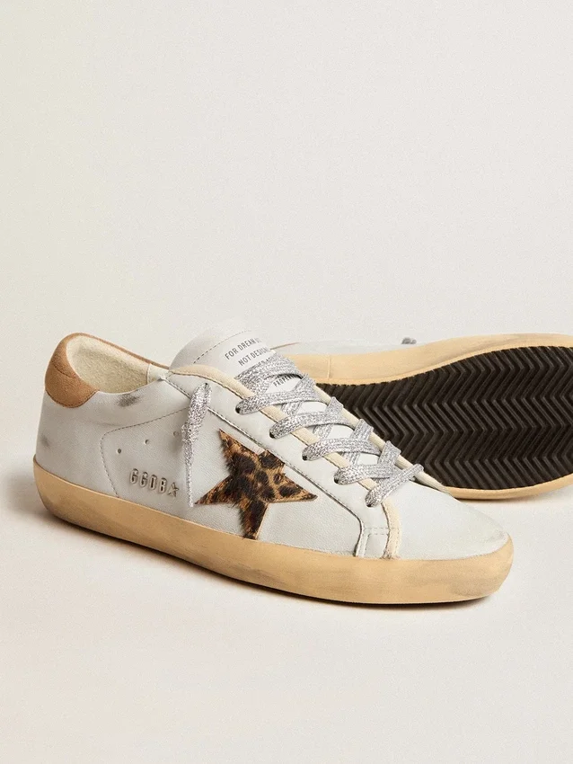 Women's Super-Star in nappa leather with pony skin star and suede heel tab