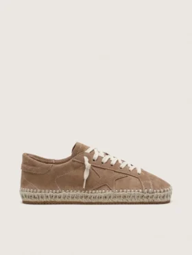 Women’s Super-Star in tobacco suede with beige suede star and rope sole