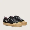 Women's Super-Star LAB in black laminated suede and nylon with raised star and laces with crystals