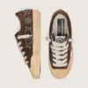 Women's Super-Star Penstar in brown suede with studs