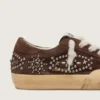 Women's Super-Star Penstar in brown suede with studs