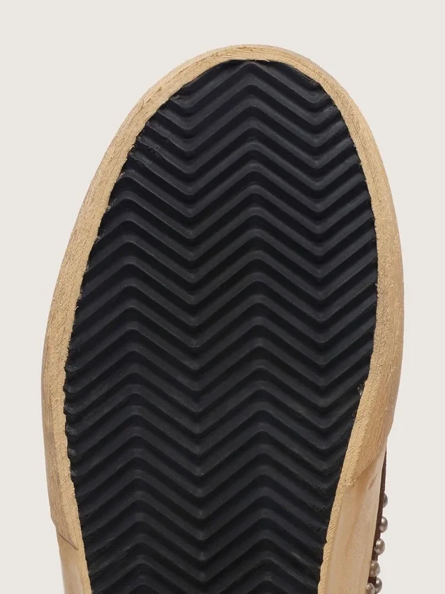 Women's Super-Star Penstar in brown suede with studs