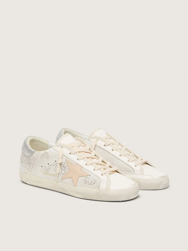 Women's Super-Star with Swarovski crystals and smoke gray leather star