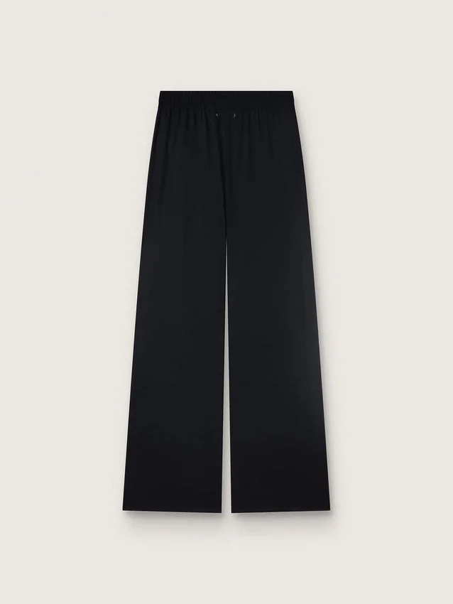 Women's sweatpants in black wool twill with sequin embroidery