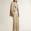 Women's travertine-colored joggers