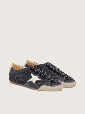 Women’s True-Star in dark blue suede with white nappa leather star and heel tab