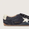 Women's True-Star in dark blue suede with white nappa leather star and heel tab