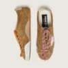 Women's True-Star in tobacco-colored suede with white star and platinum heel tab