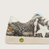 Young Ball Star in black and white leopard pony skin with cream leather star